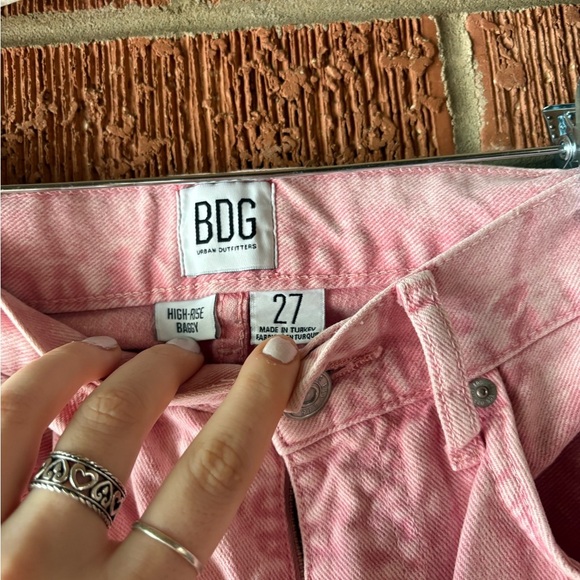 BDG Pink Recycled High-Waisted Baggy Ombré Jean 27 - Picture 8 of 10